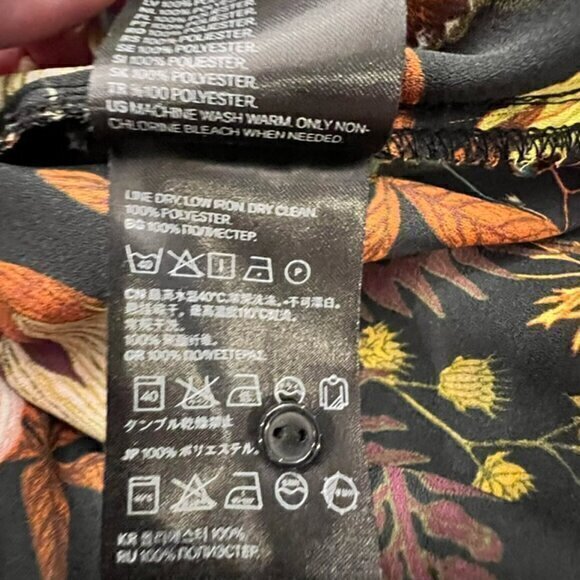 H & M Tunic Blouse Botanical Garden Floral Print Long Sleeve Size 14 Cottagecore - Picture 11 of 11